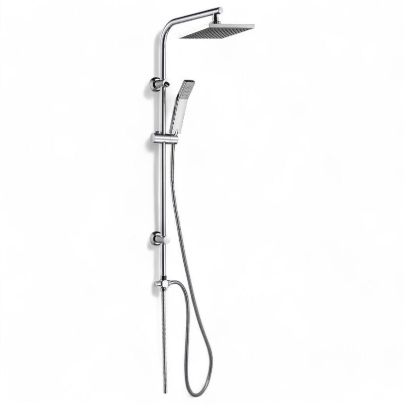 foto del prodotto set colonna doccia regolabile in acciaio 20x45x100 cm con soffione e doccetta 1 getto