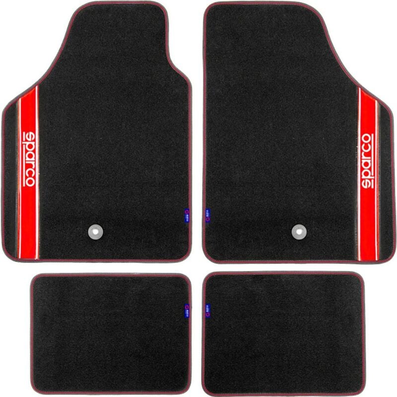 foto del prodotto set completo 03763 tappetini moquette auto rosso universali quattro pezzi