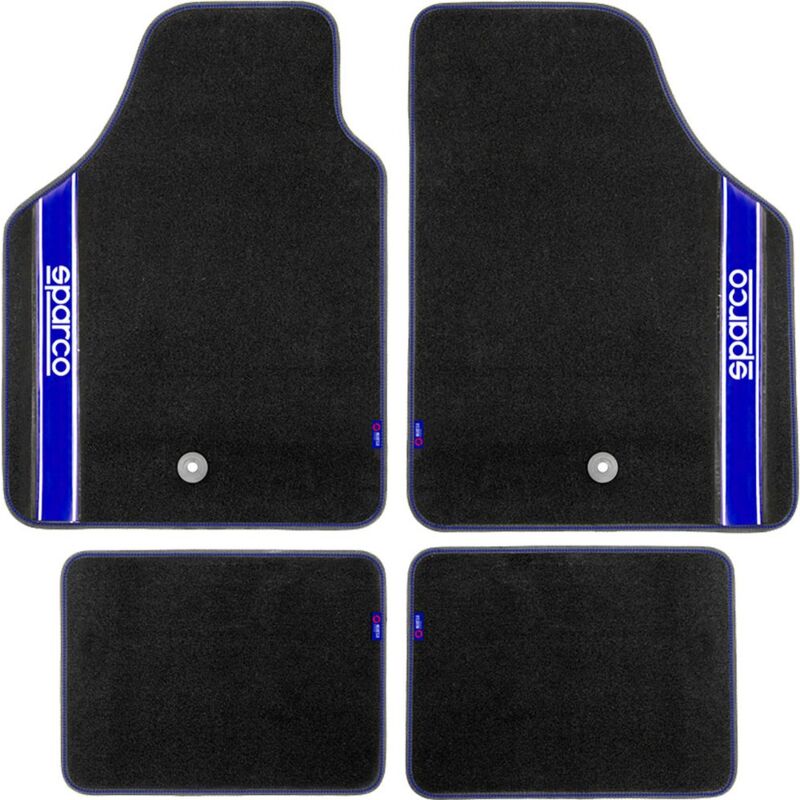 foto del prodotto set completo 03763 tappetini universali moquette auto blu quattro pezzi