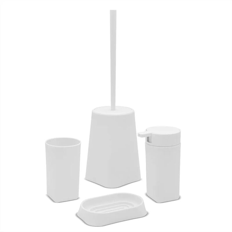 foto del prodotto set completo accessori bagno bianco in abs tender