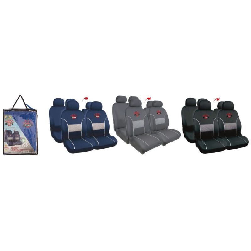 foto del prodotto set completo coprisedili auto sport time blu grigio nero rhutten rhutten