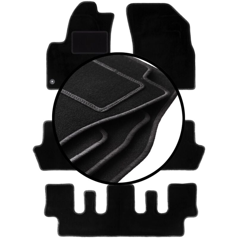 foto del prodotto set completo di tappetini in velluto per citroen c4 picasso i 7 posti 2006 2013 