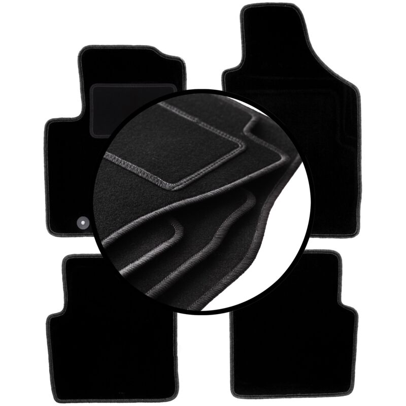 foto del prodotto set completo di tappetini in velluto per fiat 500 cabrio, hatchback 2007 2013 
