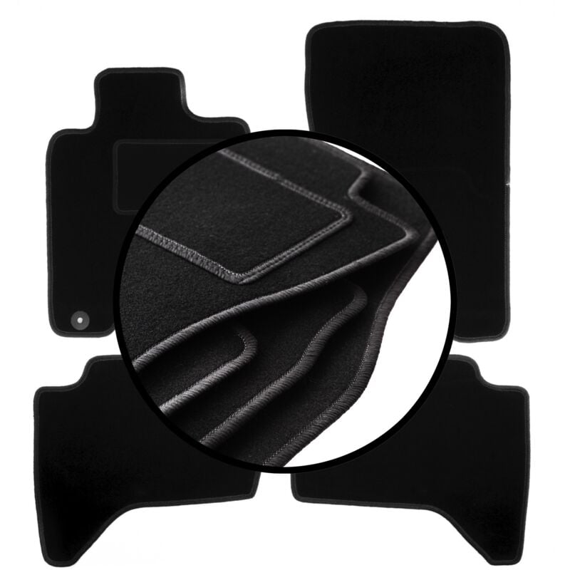 foto del prodotto set completo di tappetini in velluto per mitsubishi l200 iv pick up 2006 2015 