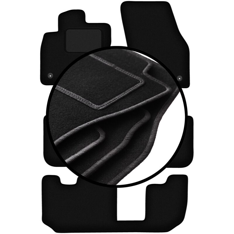 foto del prodotto set completo di tappetini in velluto per skoda kodiaq 7 posti 2016 