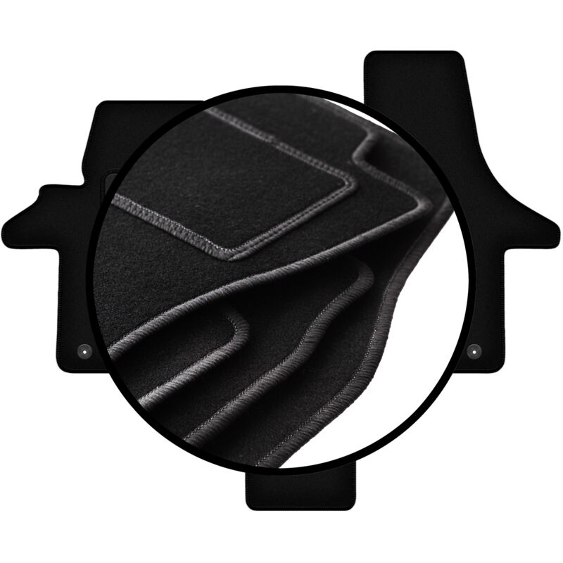 foto del prodotto set completo di tappetini in velluto per vw transporter t5 caravelle 2 posti 2003 2015 
