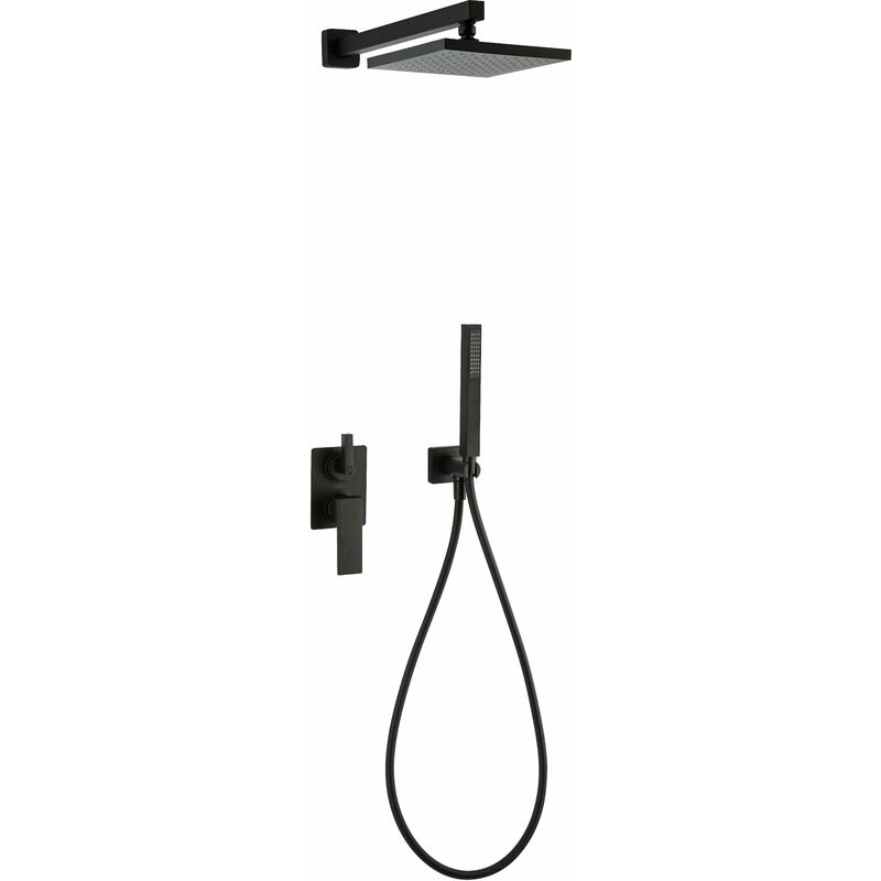 foto del prodotto set completo per doccia quadro nero opaco paini dax r 84yo433tcdr nero opaco