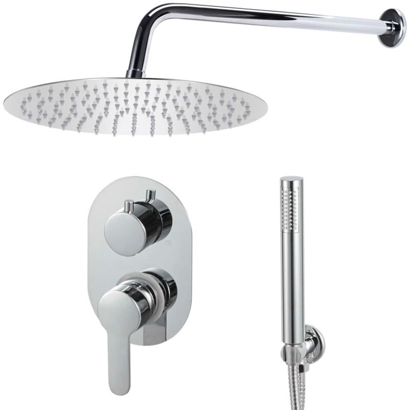 foto del prodotto set completo sistema doccia soffione doccia in acciaio inox argento