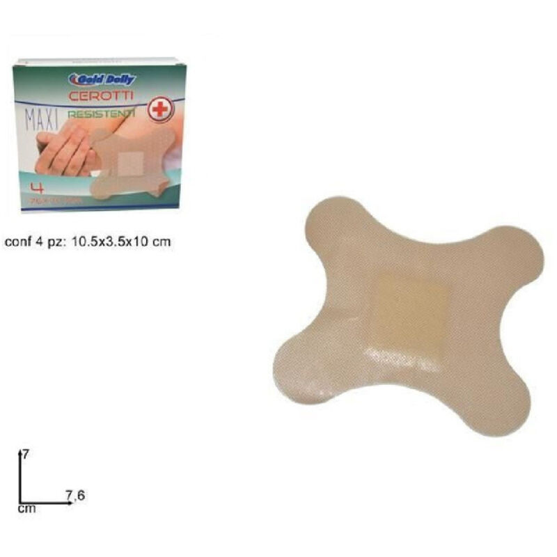foto del prodotto set confezione da 4pz cerotti maxi extra forti 76 x 70 mm sterili a farfalla trade shop traesio