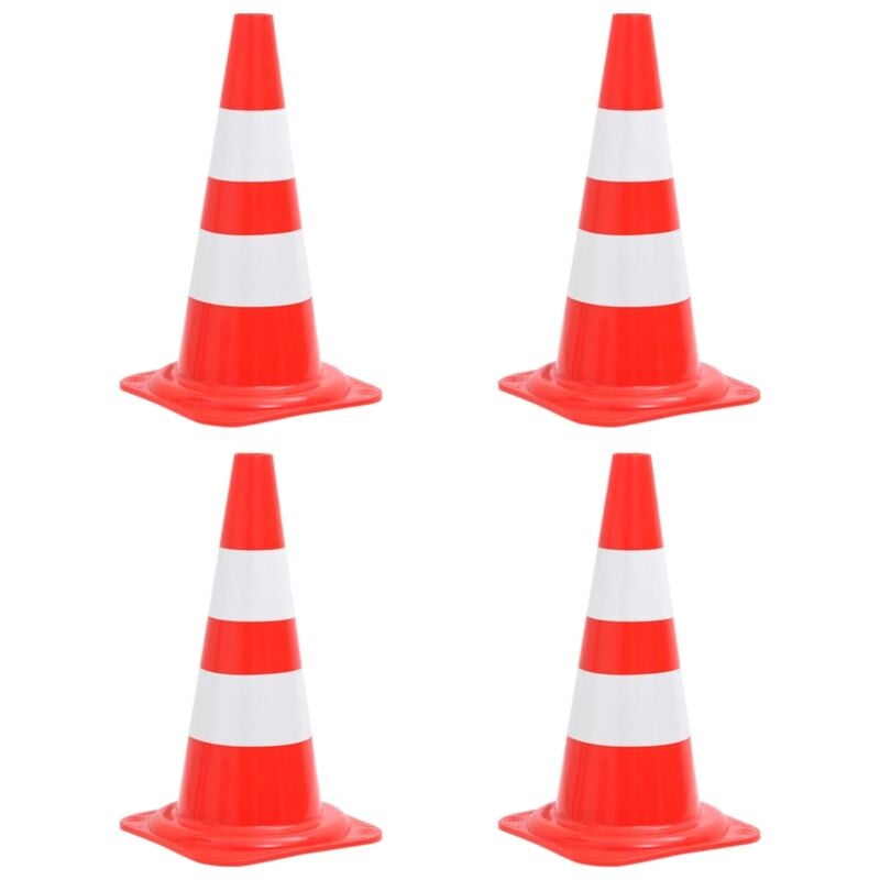 foto del prodotto set coni segnaletici stradali riflettenti 4pz rosso bianco 50cm vidaxl