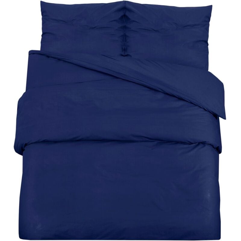 foto del prodotto set copripiumino blu marino 135x200 cm in cotone cod mxl 63056