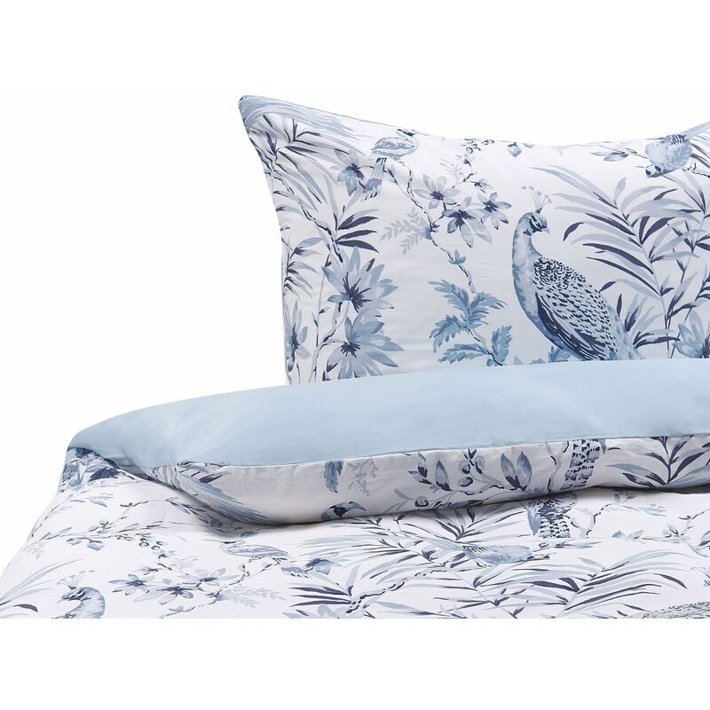 foto del prodotto set copripiumino e federa bianco e blu cotone stampa floreale 155 x 220 cm ballard