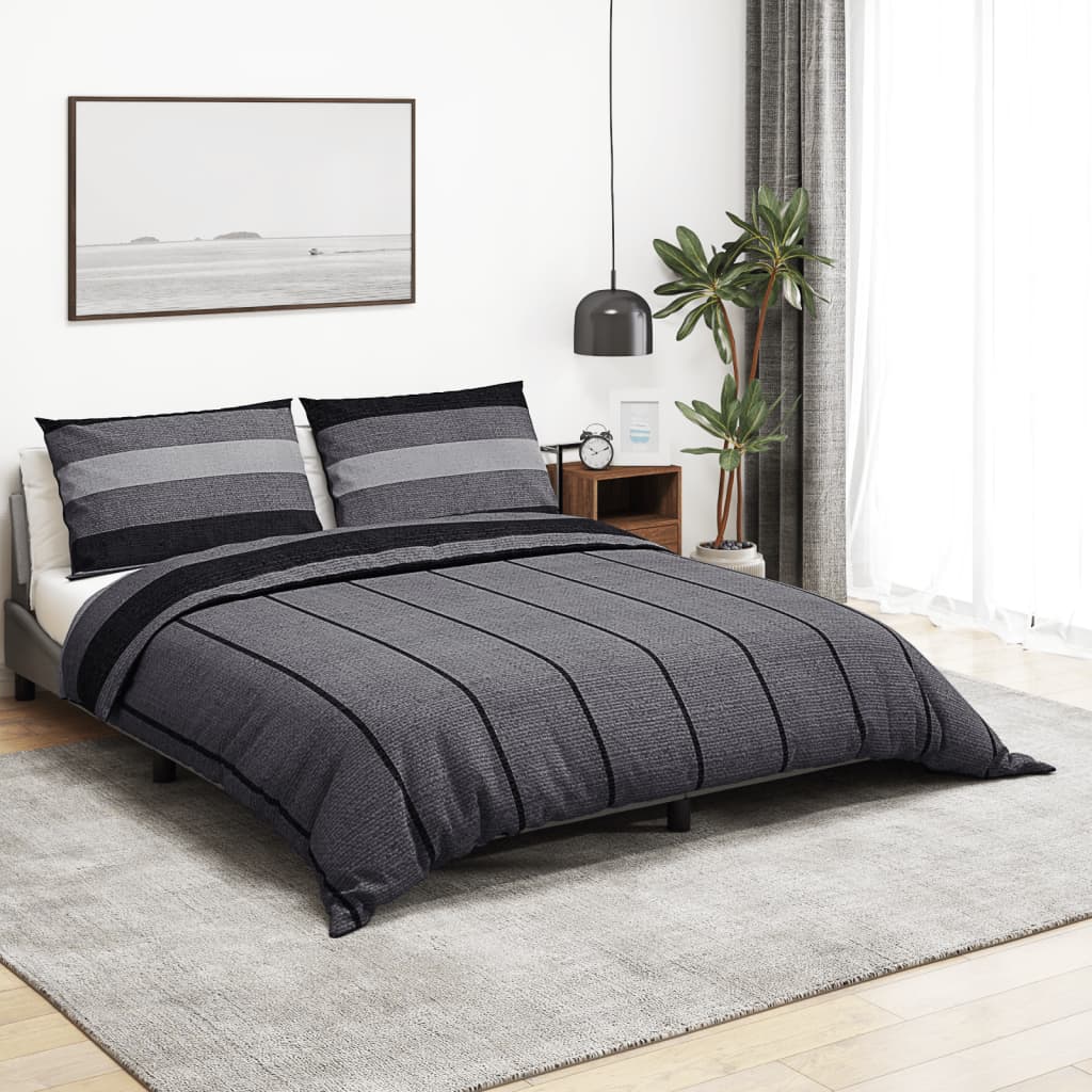 foto del prodotto set copripiumino grigio scuro 155x220 cm in cotone vidaxl