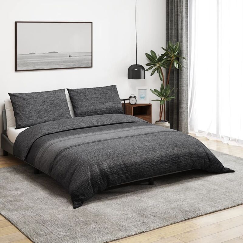 foto del prodotto set copripiumino grigio scuro 200x200 cm in cotone vidaxl