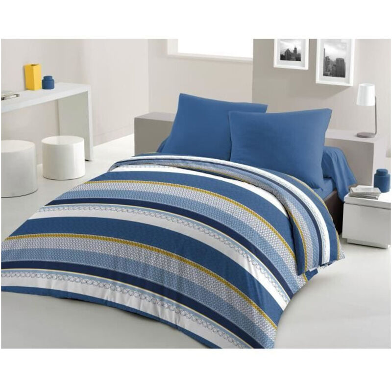 foto del prodotto set copripiumino microfibra home passion stanis 1 copripiumino 240 x 260 cm 2 federe 63 x 63 cm blu