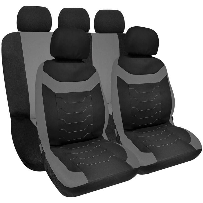 foto del prodotto set coprisedili anteriori e posteriori universali in poliestere e spugna madrid grigi