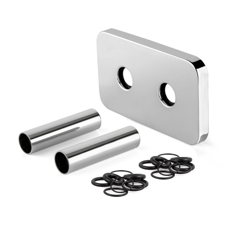 foto del prodotto set copritubo con rosone a 2 fori in ottone colore cromo apm 062ta.70 cromo