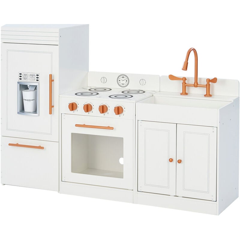 foto del prodotto set cucina grande giocattolo in legno oro rosa bambini teamson kids td 12863r
