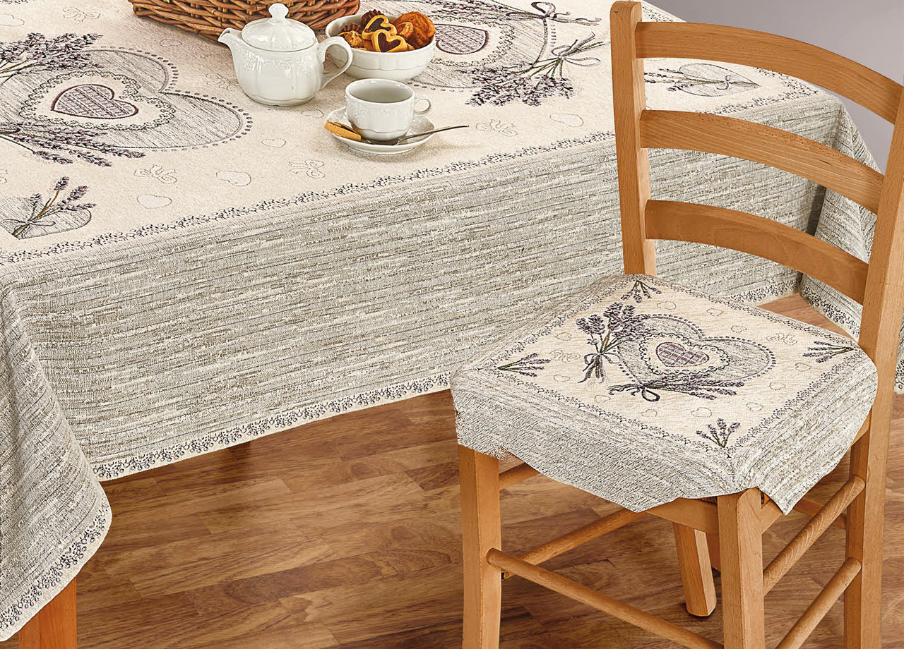 foto del prodotto set cuscini coprisedia imbottiti cinigliati sfoderabili modello floreale lavanda made in italy aletta 6pz lavanda