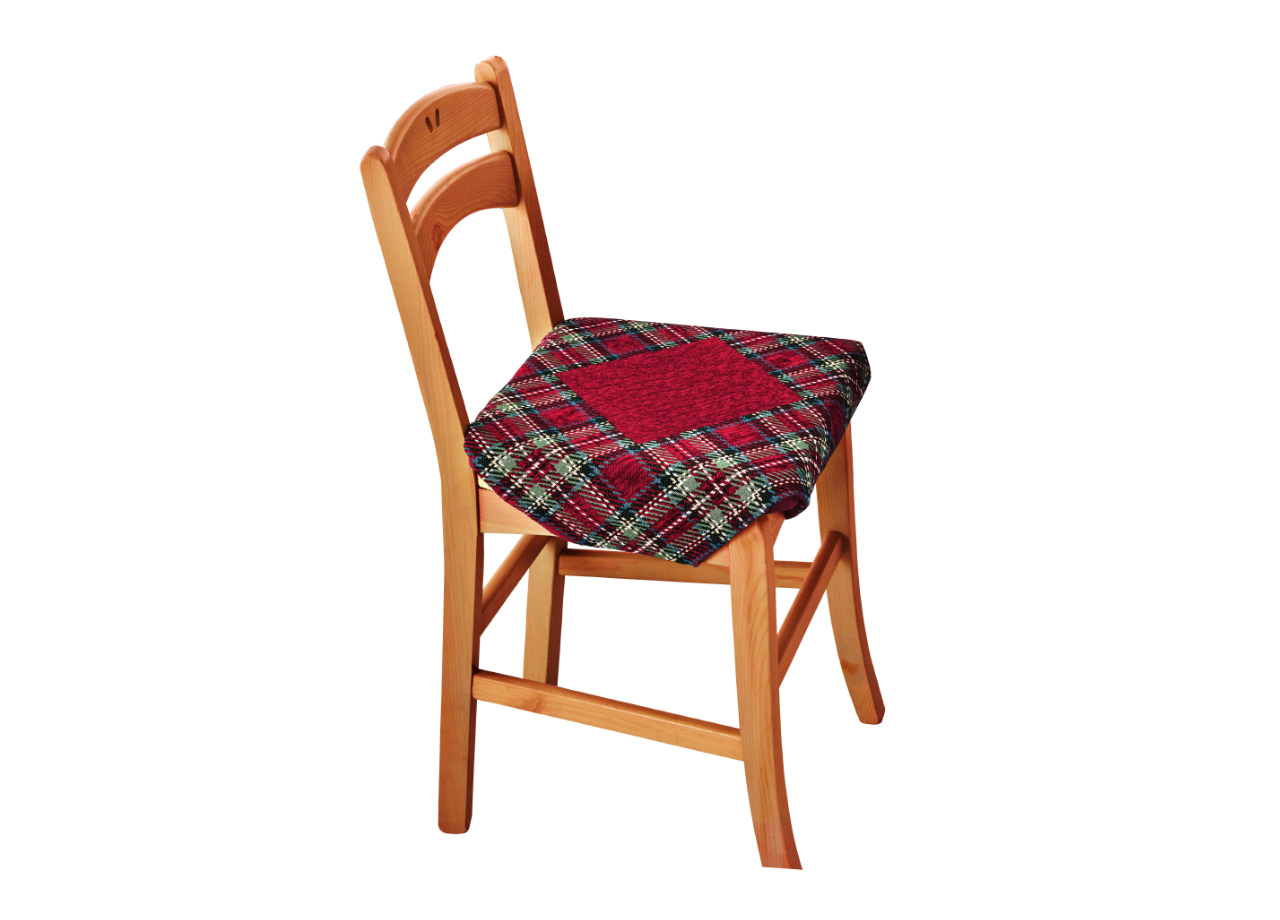 foto del prodotto set cuscini coprisedia imbottiti cinigliati sfoderabili modello tartan bordeaux
