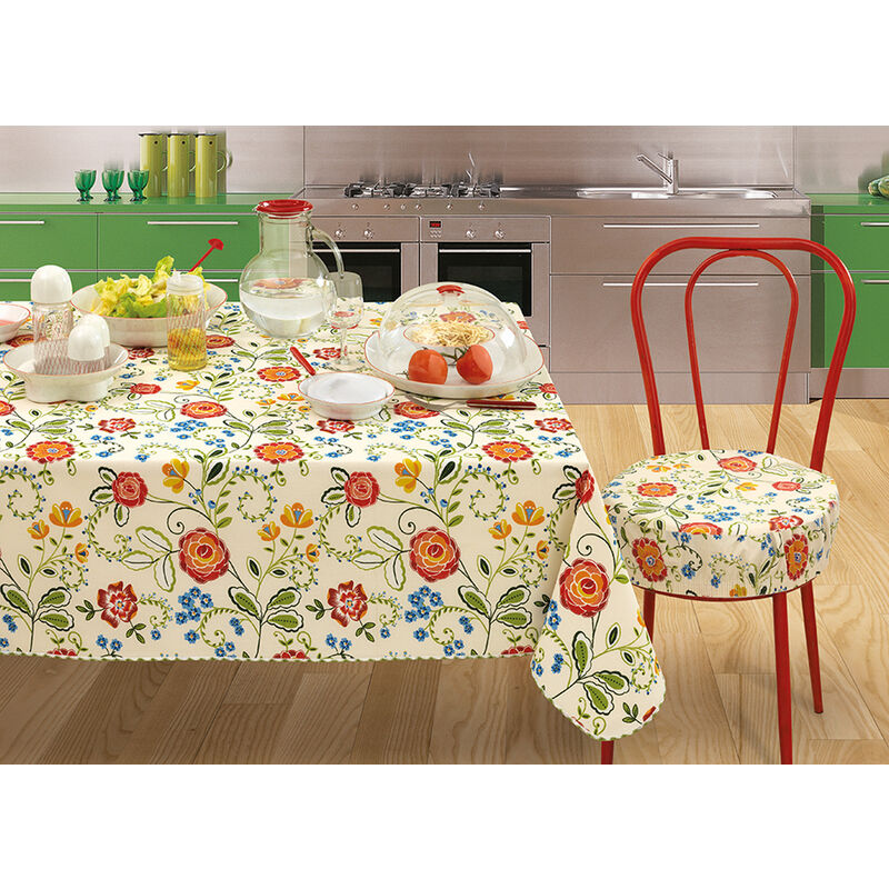 foto del prodotto set cuscini coprisedia imbottiti sfoderabili modello garden made in italy, misuramorbidonecolorepanna