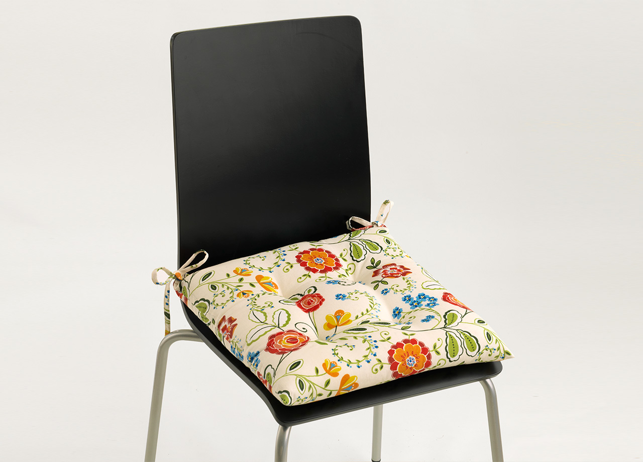 foto del prodotto set cuscini coprisedia imbottiti sfoderabili modello garden made in italy morbidone panna