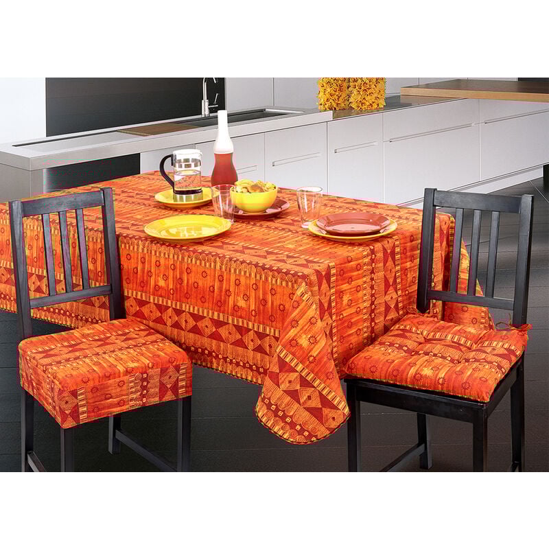 foto del prodotto set cuscini coprisedia imbottiti sfoderabili modello sequoia made in italy, misuramorbidone 4pzcolorearancio