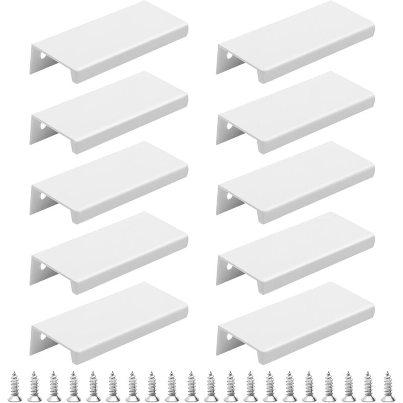 foto del prodotto set da 10 pezzi di maniglie speciali per mobili da cucina, maniglie invisibili, maniglie per mobili spazzolate, maniglie per mobili in lega di