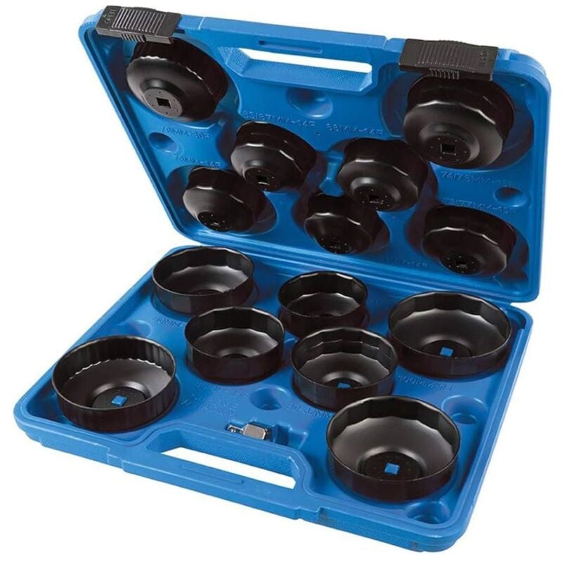 foto del prodotto set da 14 pezzi chiavi a tazza per filtro olio motore auto smontaggio rimozione
