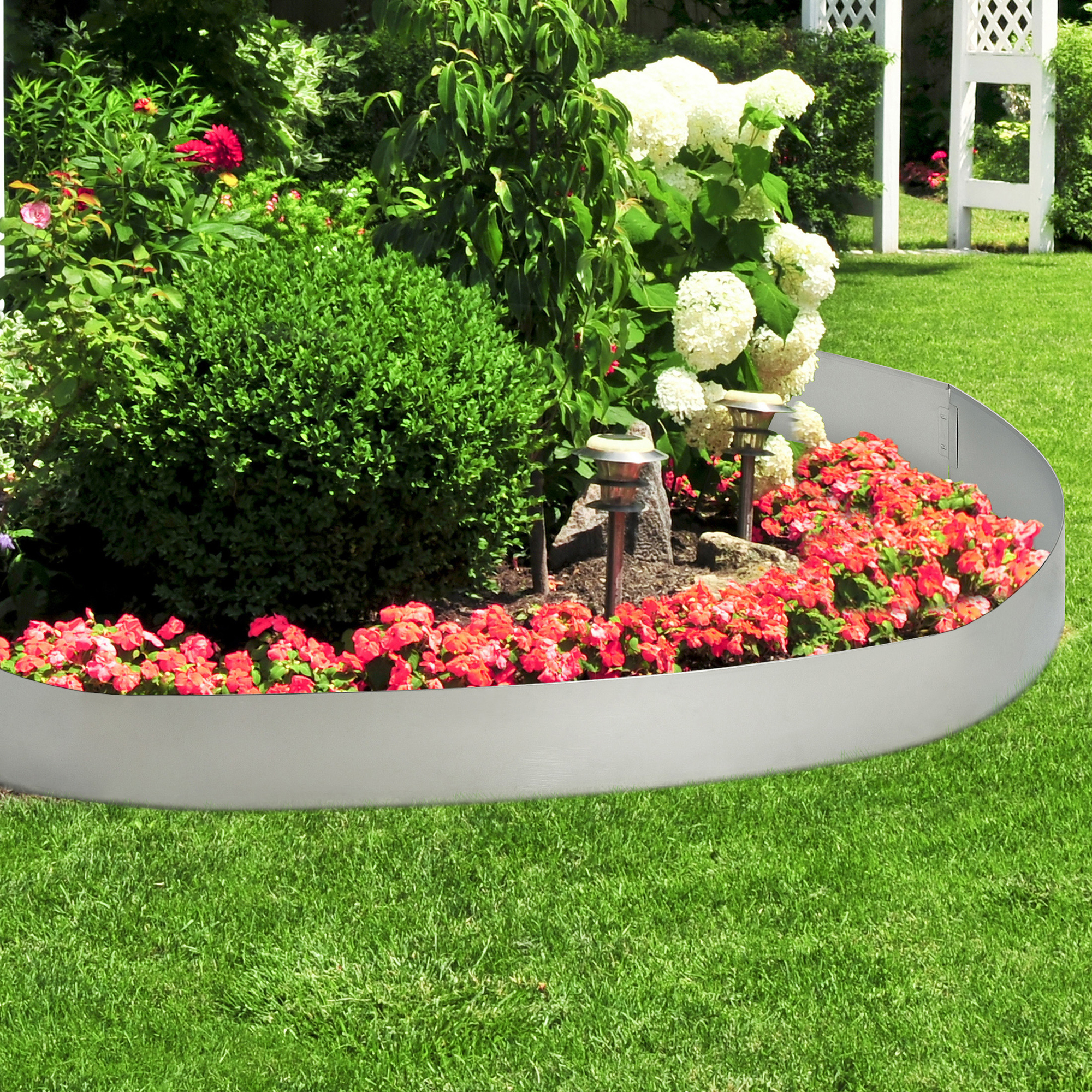foto del prodotto set da 15 bordature da giardino con sistema di incastro tot 15m color argento casa.pro