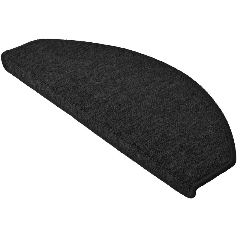foto del prodotto set da 15 tappetini per scale passatoie per singoli gradini in un set risparmio da 15 unit 55 x 15 cm a forma di mezzaluna antracite, 65 x 25