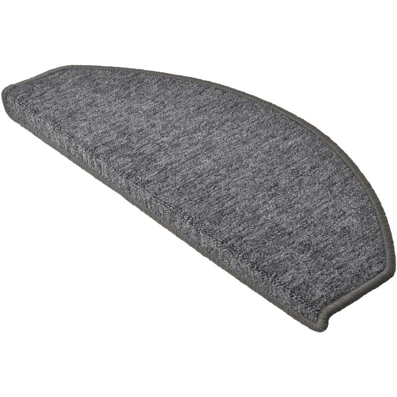 foto del prodotto set da 15 tappetini per scale passatoie per singoli gradini in un set risparmio da 15 unit 55 x 15 cm a forma di mezzaluna grigio, 65 x 25 x 4