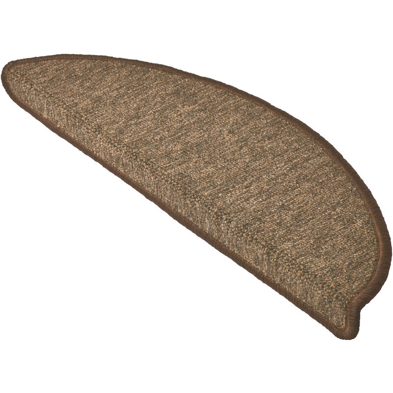 foto del prodotto set da 15 tappetini per scale passatoie per singoli gradini in un set risparmio da 15 unit 55 x 15 cm a forma di mezzaluna marrone, 55 x 15 x