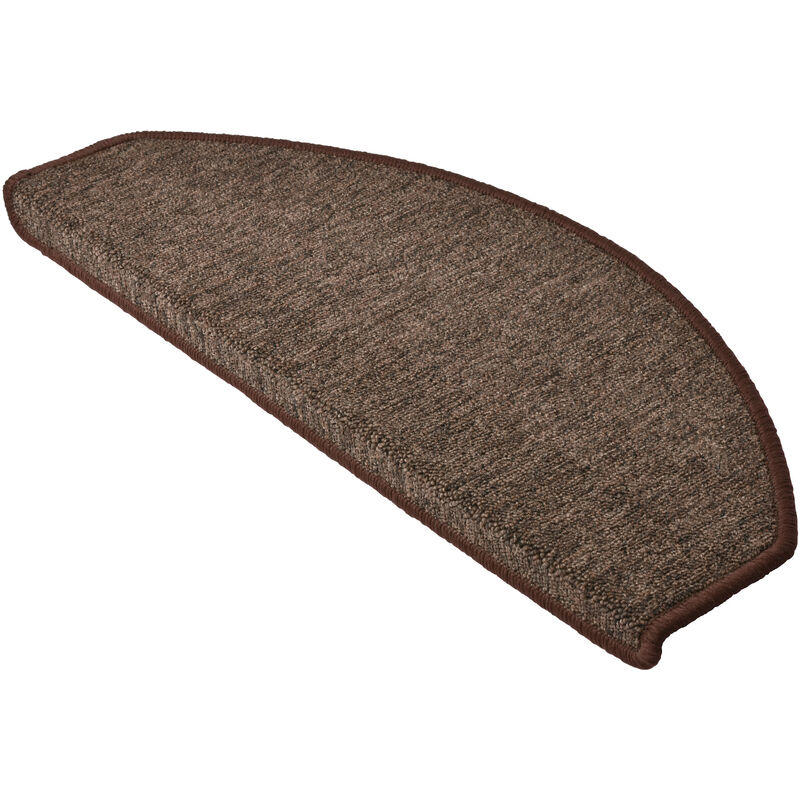 foto del prodotto set da 15 tappetini per scale passatoie per singoli gradini in un set risparmio da 15 unit 55 x 15 cm a forma di mezzaluna marrone, 65 x 25 x