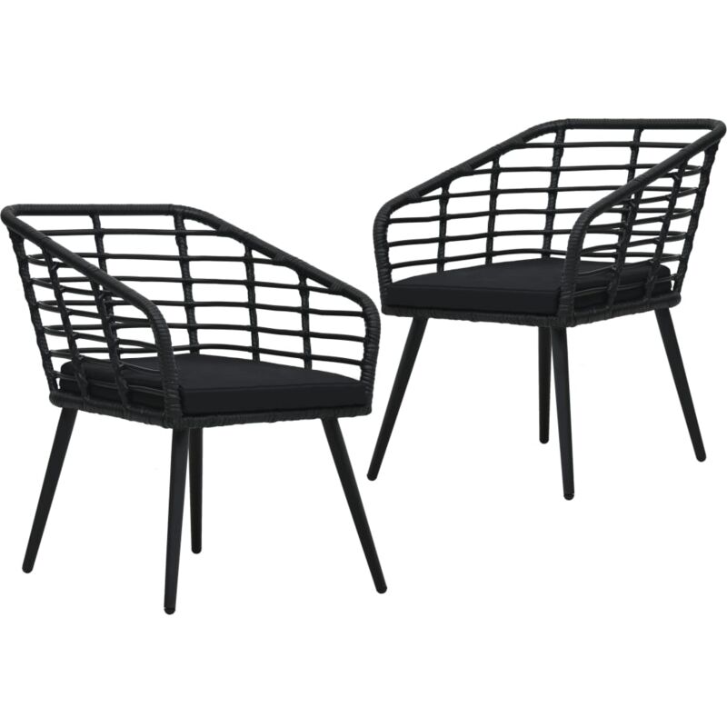 foto del prodotto set da 2 eleganti sedie da giardino con seduta ergonomica vari colori colore nero