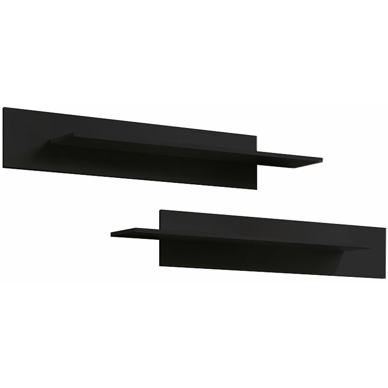 foto del prodotto set da 2 mensole da muro pensili espositori ripiano sospeso a parete mensole da parete 100x20x20cm modelo luke nero finitura opaca