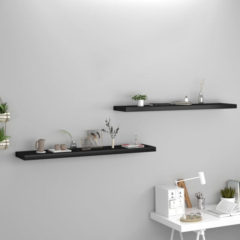 foto del prodotto set da 2 mensole design moderno ideali a qualsiasi stanza 120x23 cm vari colori colore nero