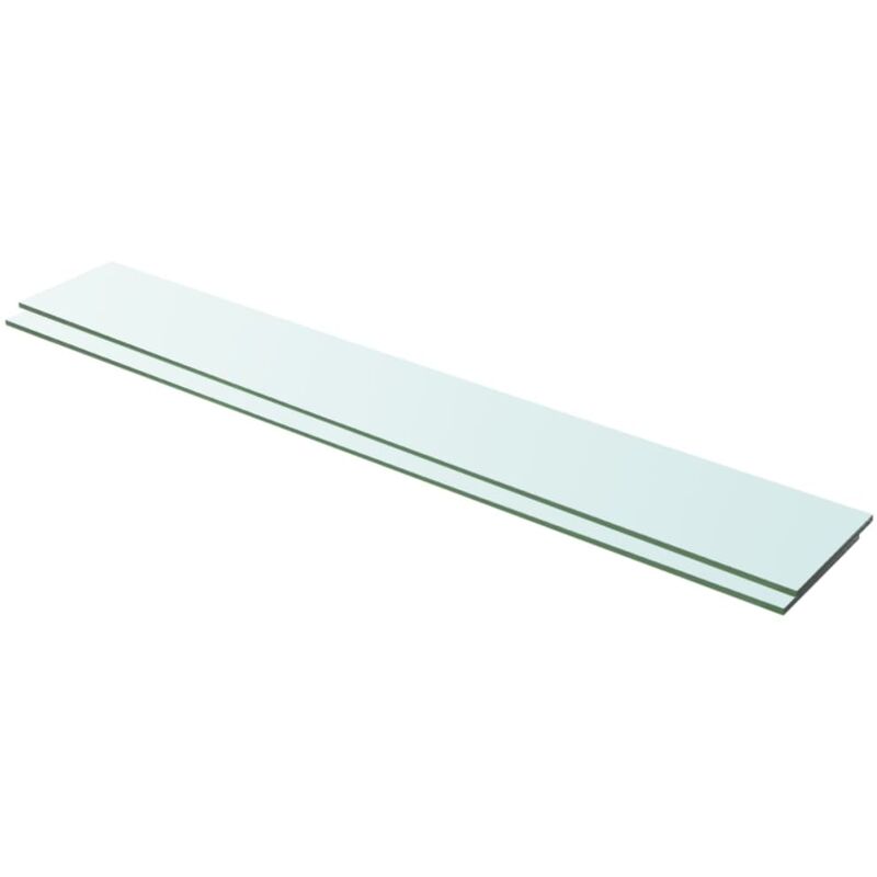foto del prodotto set da 2 mensole in vetro dal design elegante disponibili in varie misure dimensioni 100 x 15 cm