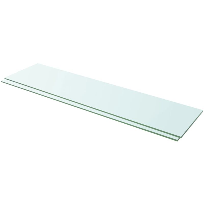 foto del prodotto set da 2 mensole in vetro dal design elegante disponibili in varie misure dimensioni 100 x 25 cm