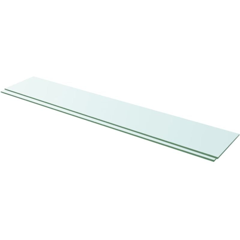 immagine 0 del prodotto set da 2 mensole in vetro dal design elegante disponibili in varie misure dimensioni 110 x 20 cm