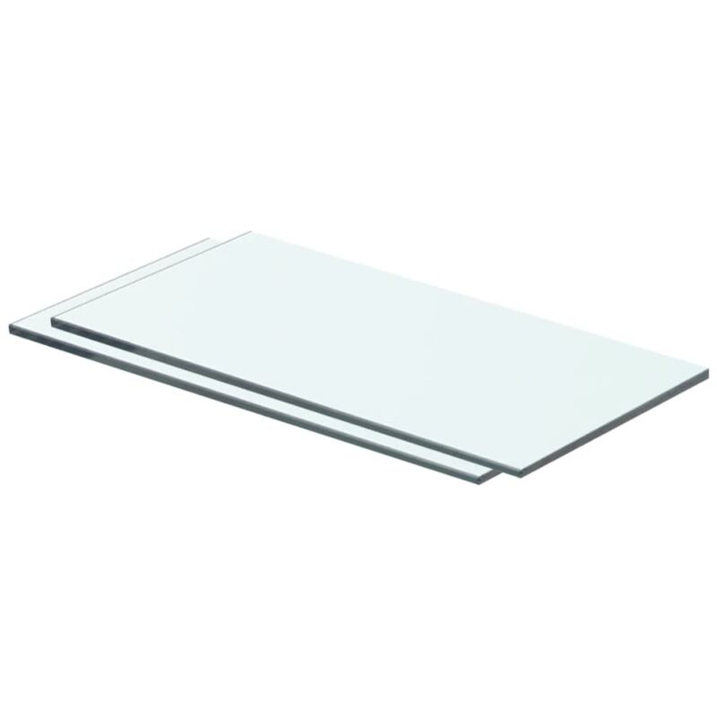 foto del prodotto set da 2 mensole in vetro dal design elegante disponibili in varie misure dimensioni 40 x 15 cm