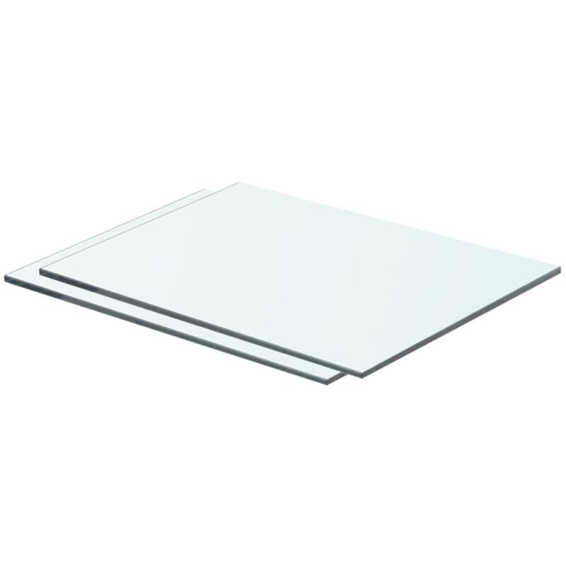 foto del prodotto set da 2 mensole in vetro dal design elegante disponibili in varie misure dimensioni 40 x 25 cm