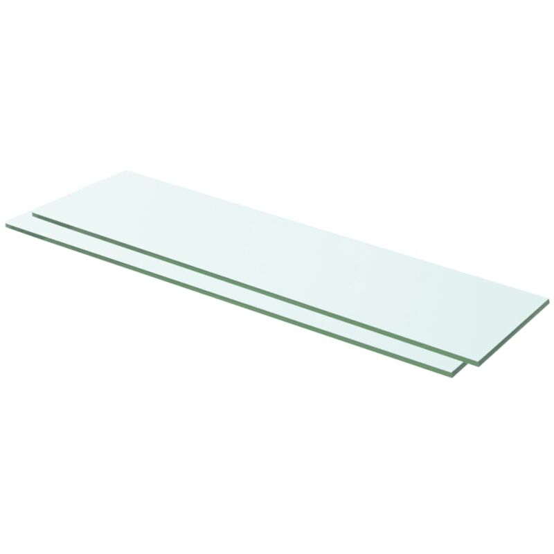 foto del prodotto set da 2 mensole in vetro dal design elegante disponibili in varie misure dimensioni 60 x 12 cm