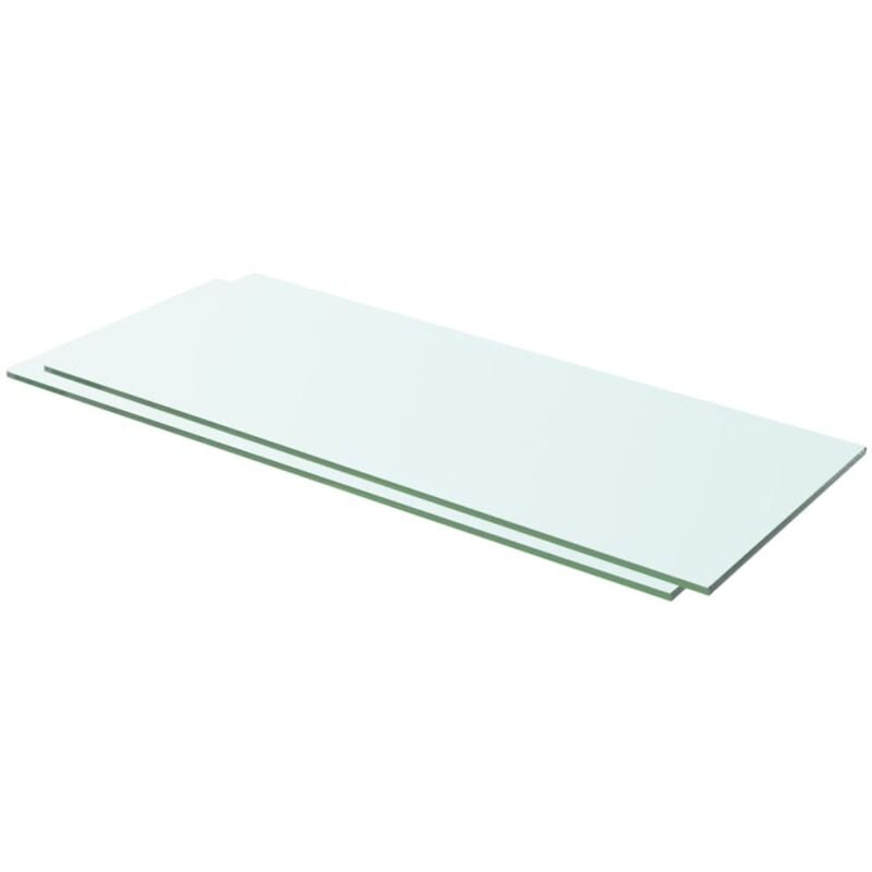 foto del prodotto set da 2 mensole in vetro dal design elegante disponibili in varie misure dimensioni 60 x 20 cm