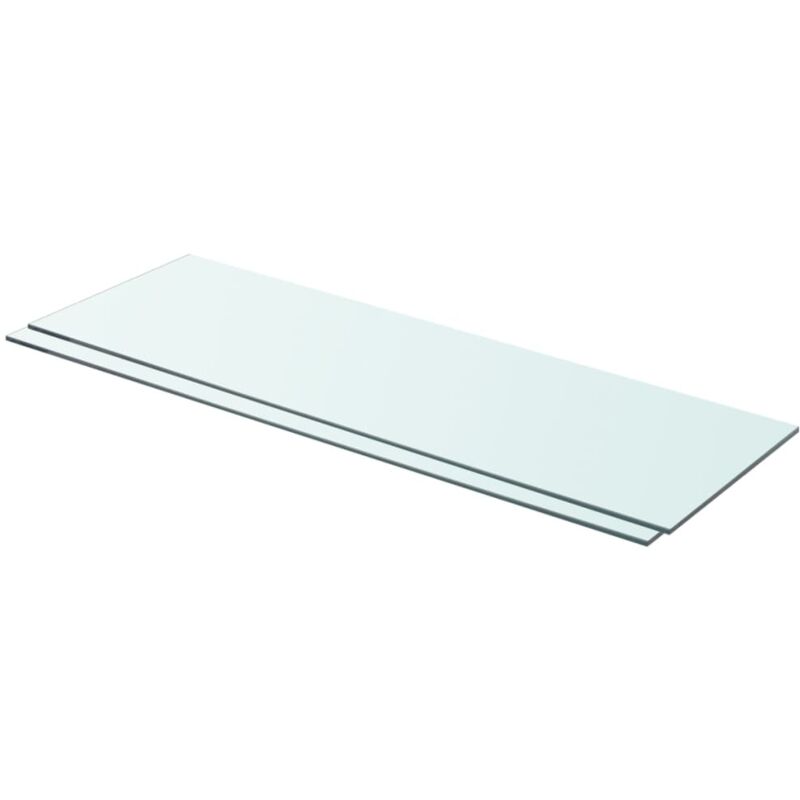 foto del prodotto set da 2 mensole in vetro dal design elegante disponibili in varie misure dimensioni 80 x 25 cm
