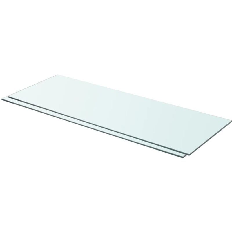 foto del prodotto set da 2 mensole in vetro dal design elegante disponibili in varie misure dimensioni 80 x 30 cm