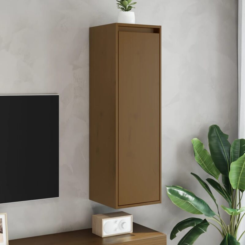 foto del prodotto set da 2 mobili a parete con anta in legno disponibile in vari colori colore marrone scuro