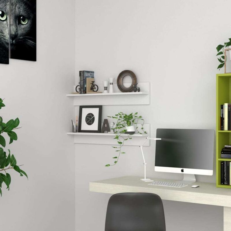 foto del prodotto set da 2 moderne mensole ideale per qualsiasi stanza vari colori colore bianco