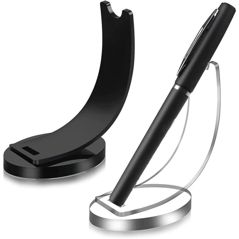 foto del prodotto set da 2 pezzi in acrilico, portapenne elettronico, espositore per matite, penna stilografica, penna a sfera, supporto trasparente per espositore,