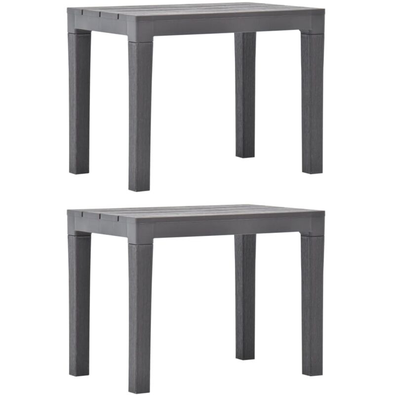 foto del prodotto set da 2 resistenti panchine da giardino in plastica disponibili in vari colori colore grigio